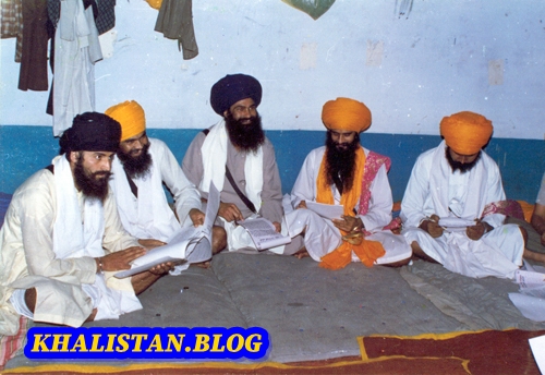 Left to Right: Bhai Dhanna Singh, Bhai Gurdev Singh, Bhai Aroor Singh, Wassan Singh Zaffarwal & Baba Gurbachan Singh