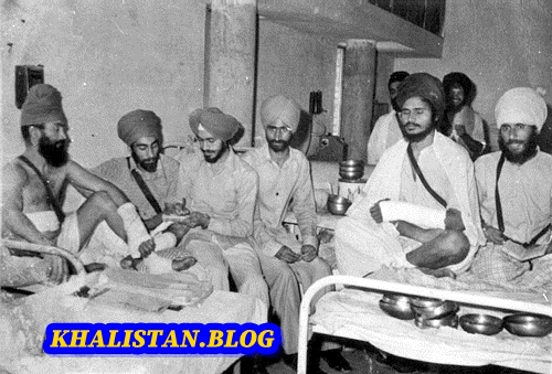 Shaheed Baba Gurbachan Singh Manochahal recovering in hospital (2nd from right)