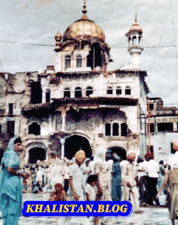 Sri Akal Takht Sahib after Operation Bluestar